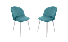Комплект стульев M-GROUP Бостон аквамарин белые ножки, 2 шт