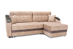 Диван угловой тик-так Милан бежевый / коричневый НОНТОН