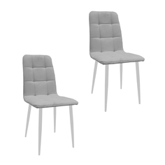 Комплект стульев M-GROUP Леон Классика, серый, белые ножки (2 шт)