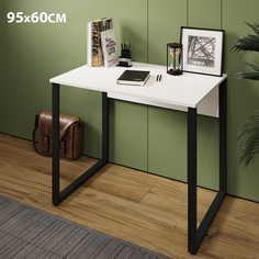Стол Лофт, металлические ножки, 95х60, белый No Brand