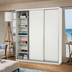 Шкаф-купе 3-х дв. Премиум комбинированный 190х45х220 Белый Gamma