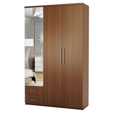 Шкаф трехдверный Комфорт МКЯ-32/1 150х60 с зеркалом орех Gamma