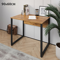 Стол Лофт, металлические ножки, 90х60, дуб вотан No Brand