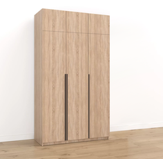 Шкаф распашной QualisMebel Пакс Форсанд 3, 1500х500х2700, Дуб Сонома