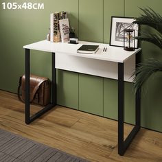 Стол Лофт, металлические ножки, 105х48, белый No Brand