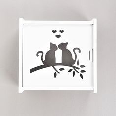 Полка настенная ABC Decor для роутера Wi-Fi Котики, белый, 27х26х8 см