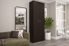 Шкаф FURNISTYLE Лайф 80х40х215 Венге