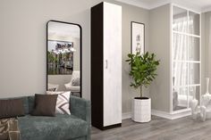 Шкаф FURNISTYLE Лайф 40х40х215 Венге/Северное дерево