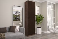 Шкаф FURNISTYLE Лайф 60х40х215 Дуб экспрессив/Венге