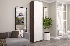 Шкаф FURNISTYLE Лайф 60х40х215 Дуб экспрессив/Северное дерево