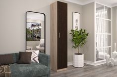 Шкаф FURNISTYLE Лайф 40х40х215 Дуб сонома/Венге