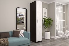 Шкаф FURNISTYLE Лайф 40х60х215 Венге/Северное дерево