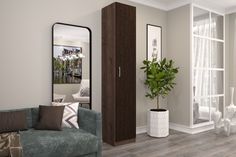 Шкаф FURNISTYLE Лайф 40х40х215 Дуб экспрессив/Венге