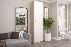 Шкаф FURNISTYLE Лайф 60х40х215 Дуб сонома/Северное дерево