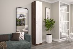 Шкаф FURNISTYLE Лайф 40х40х215 Дуб экспрессив/Северное дерево