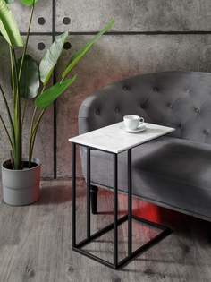 Приставной журнальный столик Callisto mobili М014.1А70 Белый мрамор