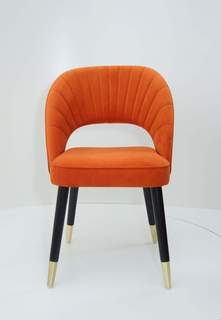 Стул Качественная мебель Ракушка, оранжевый, ножки черные с наконечником
