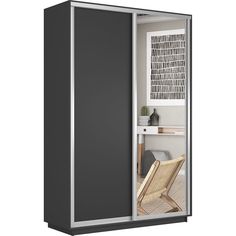 Шкаф-купеЕ1 Экспресс ДСП/Зеркало 160х60х240, Серый диамант