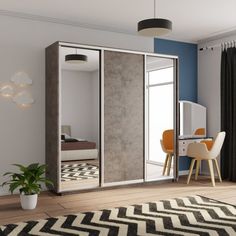 Шкаф-купе Е1 Экспресс Медиум 2 210х45х220, Бетон