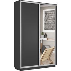 Шкаф-купеЕ1 Экспресс ДСП/Зеркало 160х45х220, Серый диамант