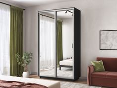 Шкаф-купеЕ1 Экспресс Зеркала 160х45х220, Серый диамант