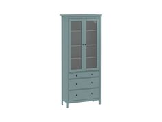 Шкаф с витриной ГУД ЛАКК Сага, 90х41х215 см, темно-бирюзовый