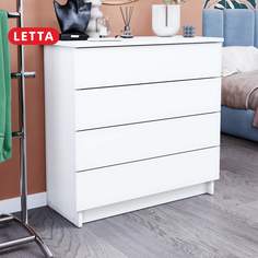 Комод LETTA Ультра 4 ящика, Белое тиснение