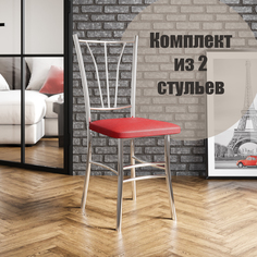 Стулья для кухни МК Фобос Трилогия 2 шт красный/хром