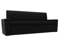 Диван кухонный Лига Диванов Деметра 217x58x80, искусст кожа, черный