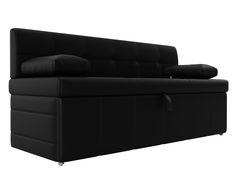 Диван кухонный Лига Диванов Лео 180x65x82, искусст кожа, черный