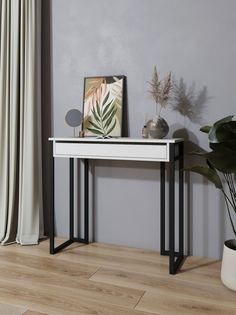 Туалетный столик консоль черный/белый KM Loft