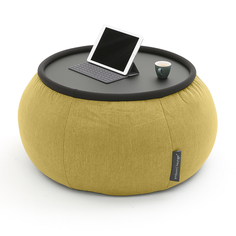 Журнальный столик пуф Ambient Lounge - Versa Table - Yellow Shine (шенилл, желтый)