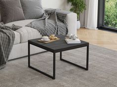 Столик журнальный 4 сезона Айсберг Лофт 01 Черный/северное дерево темное