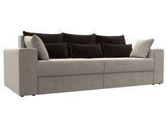 Диван прямой Лига Диванов Майами 250х105х90 см, бежевый\коричневый