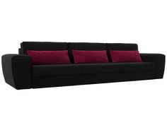 Прямой диван Лига Диванов Лига-008 Long 372х107х94 см, черный\бордовый