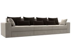 Диван прямой Лига Диванов Майами Long 350х105х90 см, бежевый\коричневый