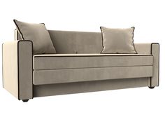 Прямой диван Лига Диванов Лига-012 158х90х78 см, бежевый\коричневый