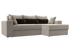 Угловой диван Лига Диванов Майами правый угол 250х160х80 см, бежевый\бежевый\коричневый