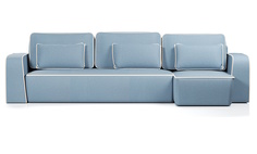Угловой диван-кровать 4Home Линда, 344х165х90 см, Light Blue, правый, Еврокнижка