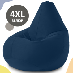Кресло-мешок груша XXXXL Комфорт, велюр, темно-синий My Puff