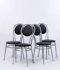 Стул Мир Мебели Капля черный 40x40x95 см экокожа 4 шт