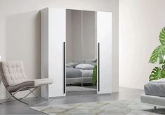 Шкаф распашной QualisMebel Brown Cuatro M 1700х500х2300, белый