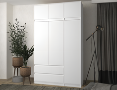 Шкаф книжный QualisMebel Chelsea 2-2 1200х450х2300, Белый