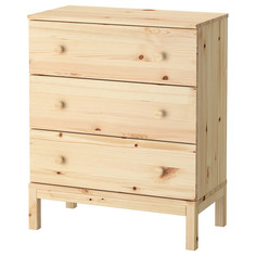 Комод 3 ящ деревянный 79х39х92 см 0206-00003-1 No Brand
