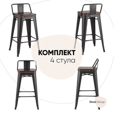 Полубарный стул Stool Group LF626A MATTE BLACK 3474+PU7005 BOX