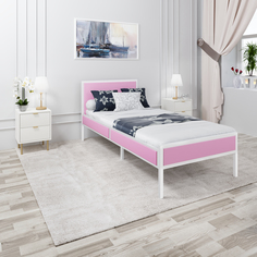 Кровать Solarius Лофт KOMP90loft-roz-white-full розовый 90х200