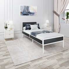 Кровать Solarius Лофт KOMP90loft-ser-white-full антрацит 90х200