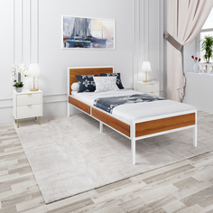 Кровать Solarius Лофт KOMP90loft-olha-white-orto ольхи 9х200 см