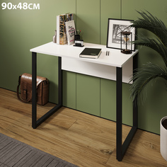 Стол Лофт, металлические ножки, 90х48, белый No Brand