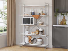 Стеллаж Loftyhome Мальборк 120 Альпийский Белый с белым основанием